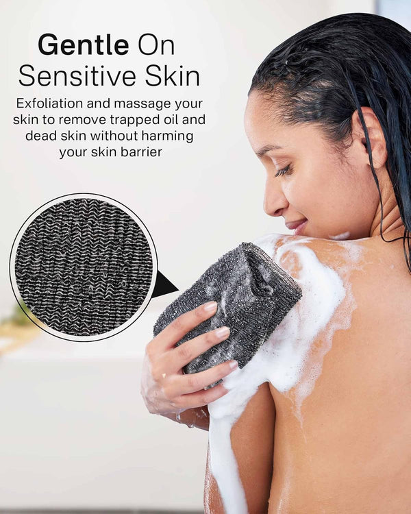 Yiclick 2PCS Exfoliating Washcloth Towel - Exfoliating Body Scrubber Exfoliator, Loofah Sponge Wash Cloth, Korean & Japanse & African Net Sponge