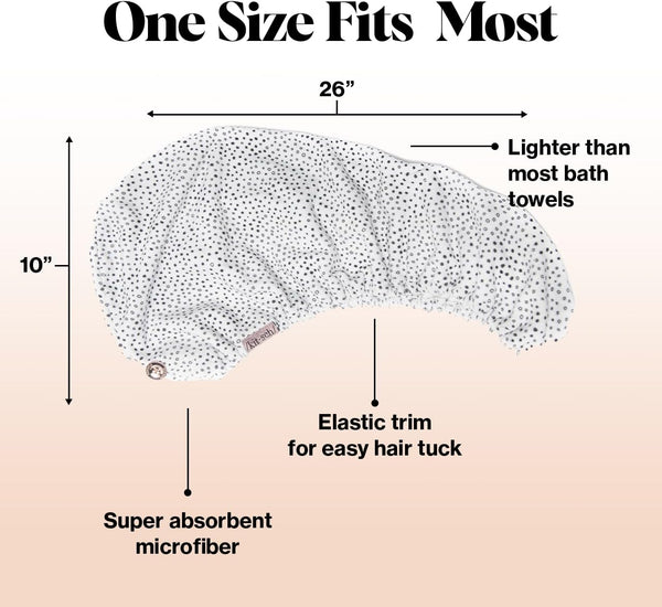 Kitsch Microfiber Hair Towel Wrap for Women - Microfiber Towel, Super Absorbent, Quick Dry, Anti-Frizz - for Long and Short Hairs, Turbans for