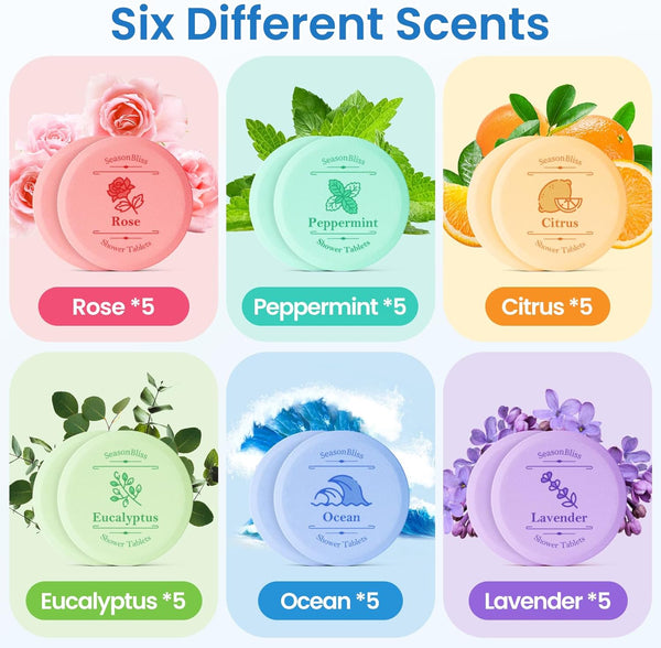 Shower Steamers with Individually Wrapped, 30 Pack Shower Steamers with 6 Rich Scents, Christmas and Birthday Mother'S Day Present for Women,
