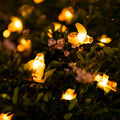 Solar Bee String Lights Outdoor 31FT 50 LED Honeybee Fairy Lights with 8 Lighting Modes, Waterproof Solar Bumble Bee for Patio Yard Garden Grass