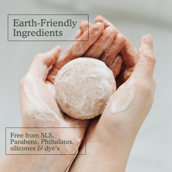 Shampoo Bar | Peppermint + Eucalyptus | Eco-Friendly Shampoo with Travel Container | Natural Salon Quality, Zero Waste & Plastic Free