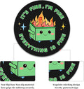 2 Pack Dumpster on Fire Mouse Pad, Funny Cute Mousepad for Desk Accessories, Small Round Mouse Pad for Wireless Mouse Gaming Computer Laptop, This