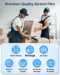 Fugacity Stretch Wrap Film-15 Inch 1000 Ft 60 Gauge Shrink Wrap for Pallet Wrapping, Industrial Strength 1 Roll Pallet Wrap with Handles, Moving