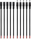 SIM&NAT DC Barrel Power Plug Pigtail Cable, 2.1Mm X 5.5Mm Male Female Barrel Jack Connector Cord with Bare Wire for Security CCTV Parking Camera