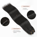 Sisily Clip in Hair Extensions Real Human Hair,14 Inch 130G, Natural Straight Human Hair Clip in Extensions for Black Woman, Soft Straight 7Pcs