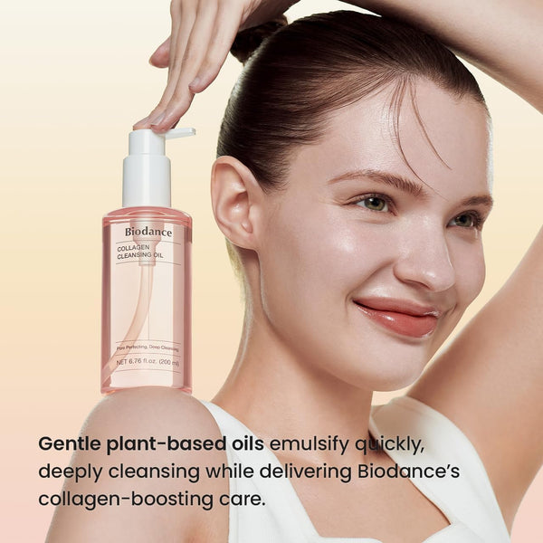 BIODANCE Collagen Cleansing Oil, Facial Oil Cleanser, Gentle Makeup Remover without Clogging Pores, Removes Bleackhed and Whitehead for Sensitive