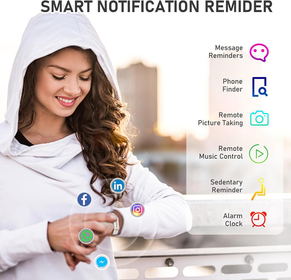 Fitness Tracker with Heart Rate, Blood Pressure, Sleep Tracking, Calorie Tracking, Activity Tracker with 1.1" AMOLED Color Screen, Waterproof Step