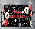 Skateboard Happy Birthday Backdrop 7X5Ft Extreme Sports Props Balloon Helmet Banner Photography Background for Teen Birthday Party Photo Booth