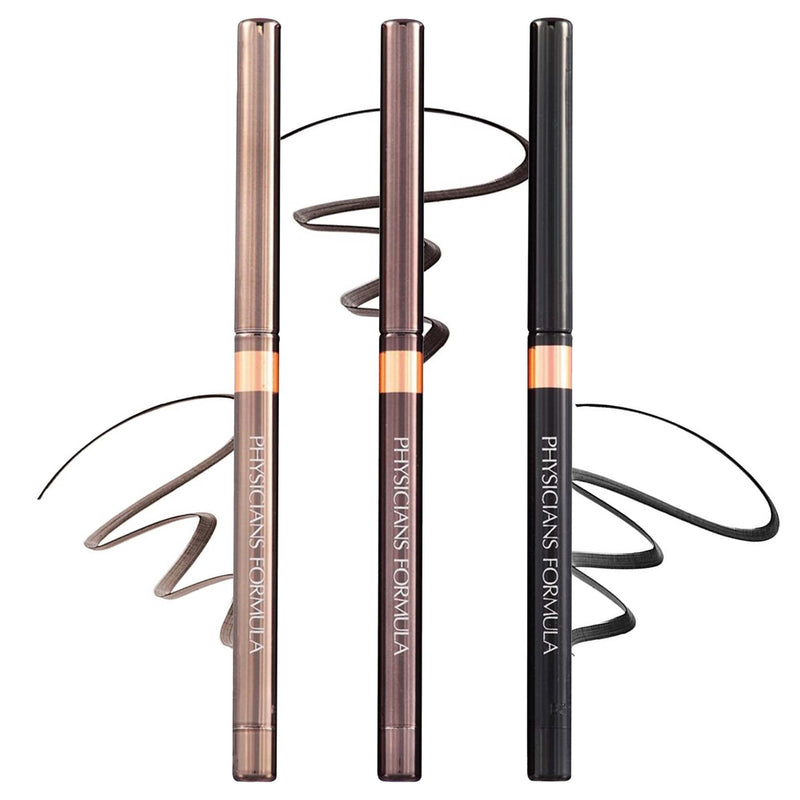 Physicians Formula Shimmer Eyeliner Pencil Set of 3, Black, Dark Brown, Brown, Custom Eye Enhancing Eyeliner Trio, Dermatologist Approved