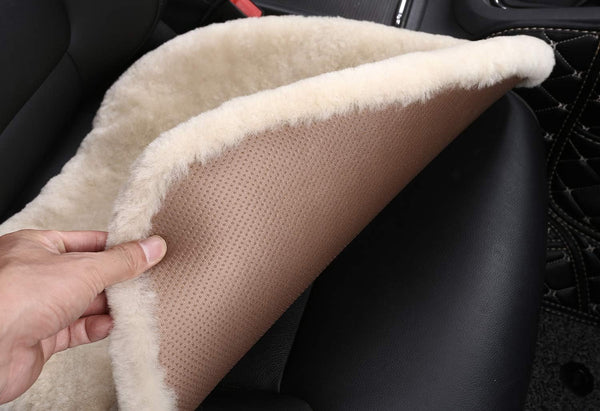 Genuine Sheepskin Car Seat Cushion Natural Fur Wool Seat Cover for Cars Trucks SUV Soft Comfort Office Chair Protector Pad Car Accessories