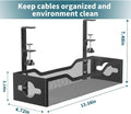 Under Desk Cable Management Tray No Drill, Metal Mesh Cable Management under Desk with Clamp Mount, 2 Hole Cable Tray with Wire Management and