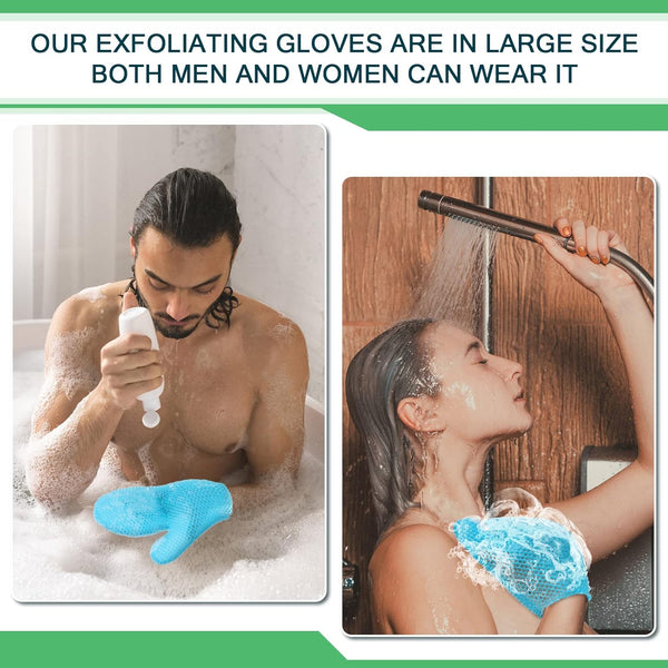 Karenhi 2 Pcs Honeycomb Exfoliating Glove Set Exfoliating Bath Mitt Honeycomb Face and Body Scrubber Shower Mitt for Cleaning Body Shower Face