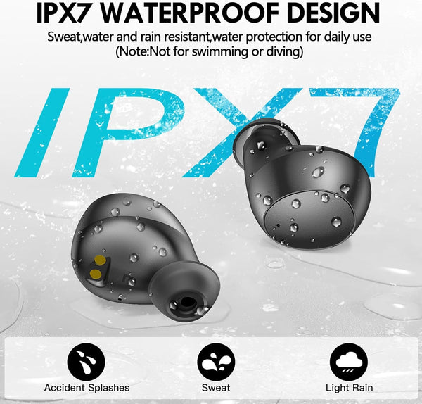 Kurdene Wireless Earbuds, Mini Bluetooth Call Noise Canceling Headphones with Mic 40H Playtime Deep Bass Stereo In-Ear Earbud Lightweight IPX5