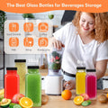 STARSIDE 12 Oz Glass Juice Bottles with Lids,3 Pack Reusable Glass Drink Bottles,360Ml Water Bottles for Milk,Juicing,Kombucha,Ginger,Beverage