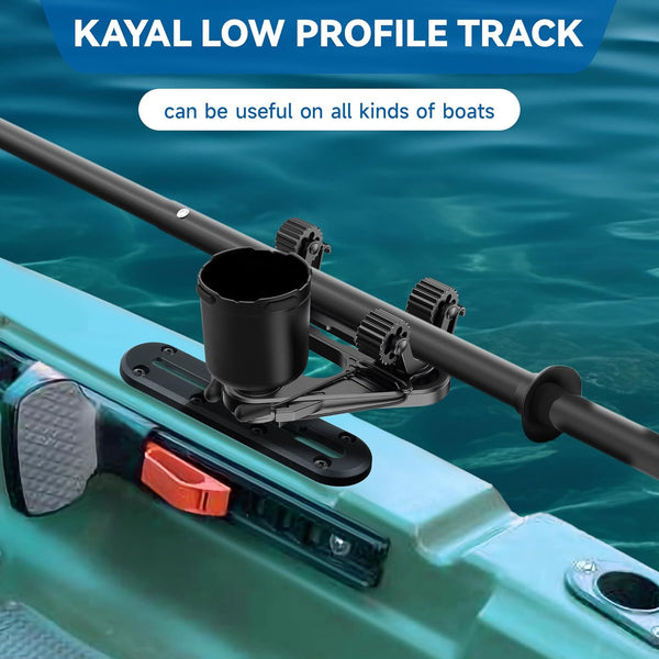 Kayak Track, Kayak Low Profile Track for Fishing Rod Holder, Kayak Track Accessories for Cup Holder, Kayak Accessories Mount Track, Kayak Rail