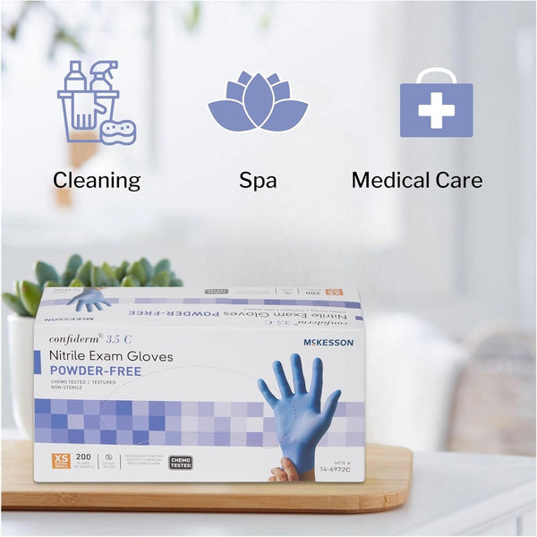 Mckesson Confiderm 3.5C Nitrile Exam Gloves - Powder-Free, Latex-Free, Ambidextrous, Non-Sterile