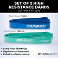 THERABAND High Resistance Bands, Set of 2 Elastic Super Bands for Improving Flexibility, Injury Rehab, & Full Body Workouts, Heavy Duty Stretch