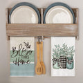Artoid Mode Eucalyptus Buffalo Plaid Vase Home Sweet Home Kitchen Towels Dish Towels, 18X26 Inch Seasonal Decoration Hand Towels Set of 4