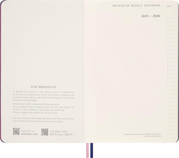 Moleskine Limited Edition Sakura 18 Month 2025-2026 Weekly Planner, Hard Cover, Large (5" X 8.25"), Cherry Blossoms, 208 Pages