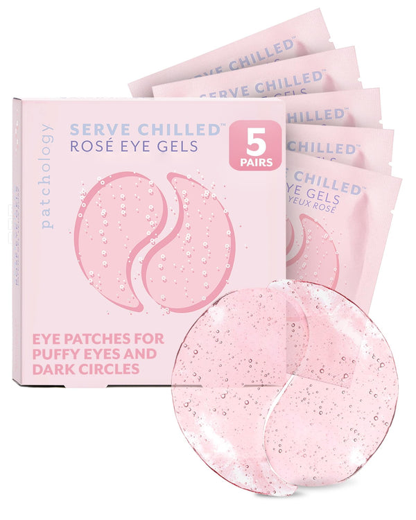 Patchology Serve Chilled RosÃ© Hydrating under Eye Patches â Hyaluronic Acid & Antioxidant-Infused Eye Masks to Reduce Dark Circles, Puffiness &