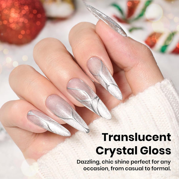 Beetles Cat Eye Gel Nail Polish - 15Ml Silver Shimmer Gel Polish with Magnet Soak off UV LED Nail Lamp Velvet Nail Polish Nail Art Salon DIY Home