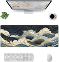 Abstract Marble Gaming Mouse Pad XL, Large Non Slip Rubber Mousepad, Stitched Edges Mouse Pads, Long Extended Mouse Pad,31.5'' X 11.8