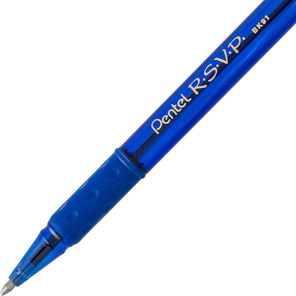 Pentel RSVP Ballpoint Pen, (1.0Mm), Medium Line, Assorted Ink, Pack of 8 (BK91CRBP8M)