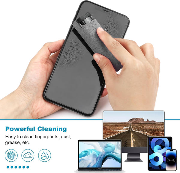 4 Pack Screen Cleaner 3-In-1 Touchscreen Mist Cleaner Spray and Microfiber Cloth Built-In Cleaning Solution Portable Reusable Fingerprint-Proof