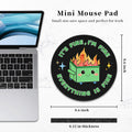 2 Pack Dumpster on Fire Mouse Pad, Funny Cute Mousepad for Desk Accessories, Small Round Mouse Pad for Wireless Mouse Gaming Computer Laptop, This