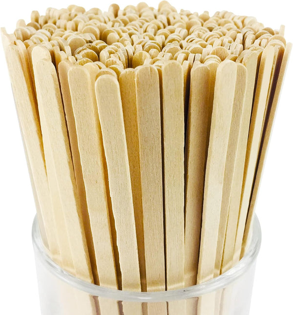 500Pcs Wooden Coffee Stir Sticks,Disposable Coffee Stirrers,5.5 Inches Biodegradable Compostable Eco-Friendly Wooden Stir Sticks,Round-End
