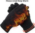 Vigrace Womens Winter Touchscreen Gloves Cable Knit Warm Lined 3 Fingers Dual-Layer Touch Screen Texting Thermal Glove
