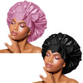BONNET QUEEN 2Pcs Pack Satin Bonnet Cool Breathable Single Layer Silk Bonnet for Sleeping Women Hair Bonnet Night Sleep Cap Scarf Wrap for Curly