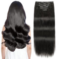 Sisily Clip in Hair Extensions Real Human Hair,14 Inch 130G, Natural Straight Human Hair Clip in Extensions for Black Woman, Soft Straight 7Pcs