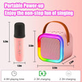 Mini Karaoke Machine with 2 Wireless Microphones for Kids, Portable Bluetooth Speaker for 4, 5, 6, 7, 8, 9, 10, 12 Years Old Birthday Gift