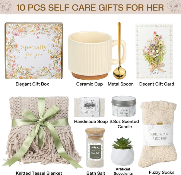 Christmas Get Well Gifts for Women - Feel Better Gift Baskets for Women After Surgery, Cancer Care Gifts for Friend, Sick Chemo Care Package,