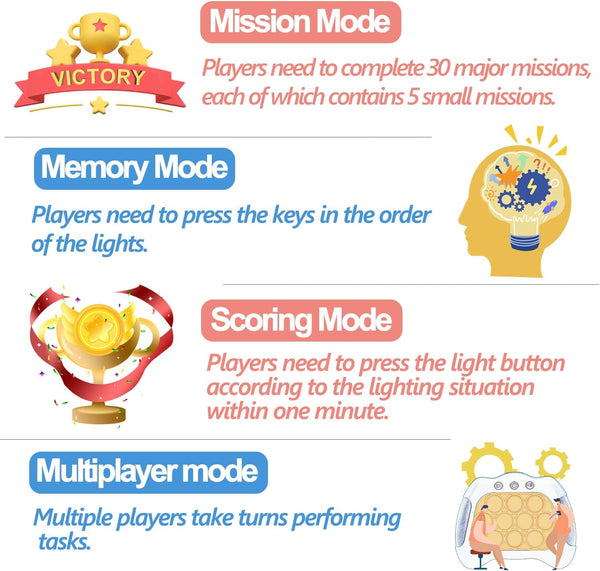 Pop The Target! Handheld Speed Push Game Machine: A Fun Multiplayer Game for Family. Sensory Fidget Toy Christmas Toys Gifts for 6 7 8 9 10 11 12