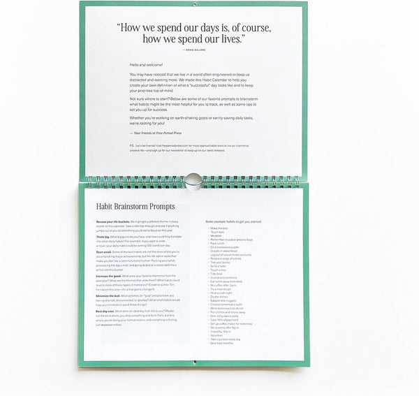 Habit Tracker Calendar & to Do List Planner, Spiral Bound Habit Tracker with Writable Goals, 12 Months Undated, 8"X10â