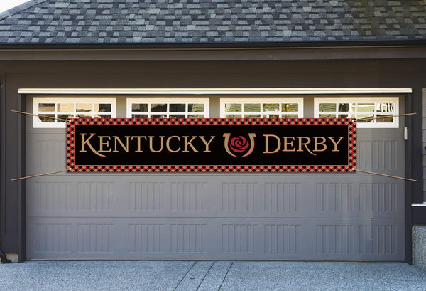 Kentucky Fence Banner Run for the Roses Horse Racing Themed Party Photo Booth Backdrop Outdoor Decoration