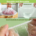 Plastic Bowl Covers Elastic Reusable for Sourdough Bread Proofing,200 Pcs Stretchable Food Wrap,Outdoor Picnic and Kitchen Food Covers