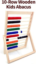 MAGIKON Wooden Counting Number Frame, 10 Rows Abacus for Kids Learning Math (11-1/2-Inch)