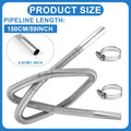59In Diesel Heater Exhaust Pipe, 1" Inner Diameter Flexible Exhaust Tubing Stainless Steel Parking Air Heater Exhaust Hose Generator Exhaust