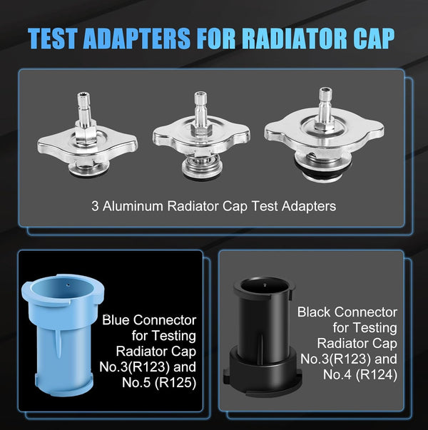 JIFETOR Radiator Pressure Leakage Tester Vacuum Cooling System Purge Coolant Refill Tool Kit 28PCS Universal Automotive Water Tank Leak Test