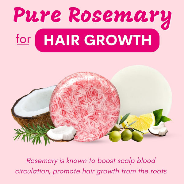 Muun Rosemary Shampoo and Conditioner Bar Set 3 - Natural Solid Hair Growth Soap Bars for Women with Straight, Curly or Thinning Hair for
