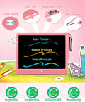 KOKODI 12 Inch LCD Writing Tablet with Anti-Lost Stylus, Erasable Doodle Board Colorful Toddler Drawing Pad, Car Travel School Games Toys for 3 4