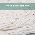 Heavy Duty Commercial Mop Head Replacement, Wet Industrial Cotton Looped End String Cleaning Mop Head Refill, 3Packs