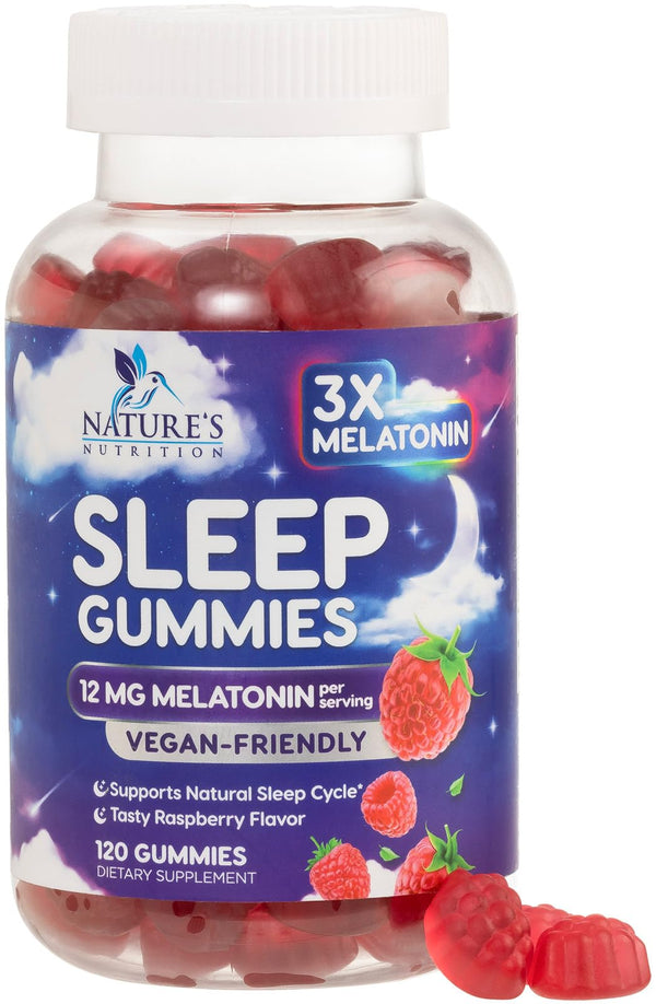 Sleep Gummies with Melatonin - Extra Strength Sleep Gummy, 12 Mg Melatonin, Natural Melatonin Gummy, Occasional Sleep Support Supplement for