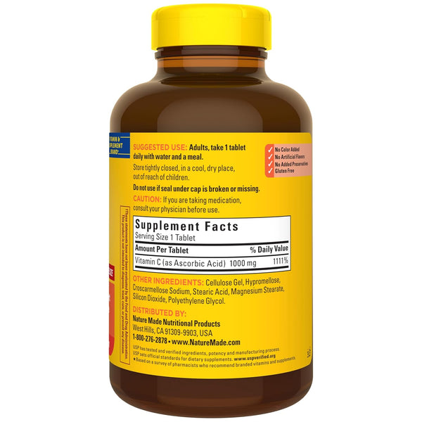 Nature Made Extra Strength Vitamin C 1000 Mg, Dietary Supplement for Immune Support, 300 Tablets, 300 Day Supply