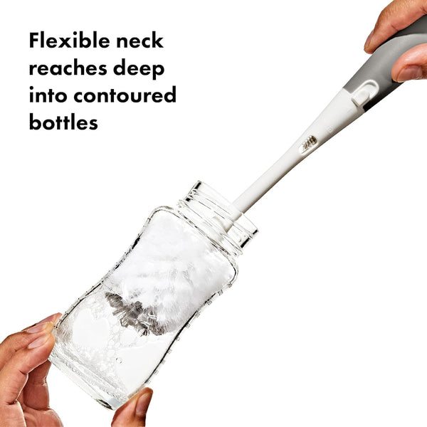 OXO Tot Bottle Brush with Nipple Cleaner and Stand - Gray