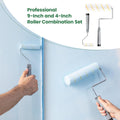 VOOMEY 17 Piece Paint Roller Kit - Paint Rollers 9"4", Paint Roller Frameï¼Paint Trays, Microfiber Roller Cover, Paint Kit for House Painting,Paint