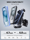 Lamicall Bike Phone Mount Holder - Motorcycle Phone Mount, Adjustable Cell Phone Holder, Bicycle Scooter Handlebar Cradle Clip for Iphone 16 Pro